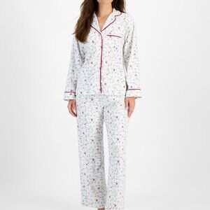 Charter Club Women's 2-Pc. Cotton Flannel Packaged Pajamas Set Delicate Cardinal
